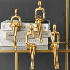 Gilded Elegance Abstract Sculptures