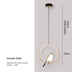 Northern Style LED Pendant Light with Bird Motif