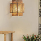 Handcrafted Rattan Wall Light Fixture