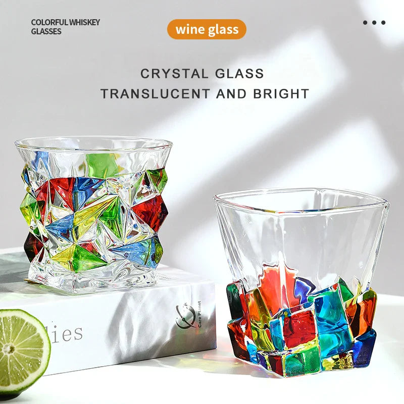 Elegant Prism Drinking Glasses with Unique Rotating Design