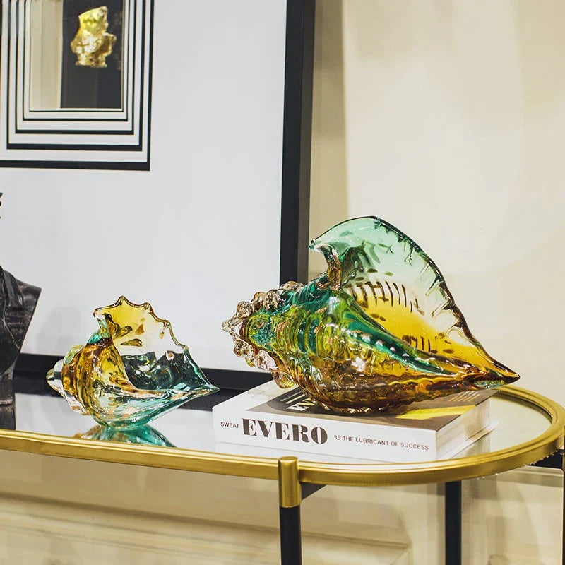 Artisan Glass Seashell Decor