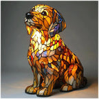 Charming Canine Stained Glass Table Lamp