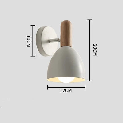 Adjustable Bedside Light – Nordic Style Wooden Wall Lamp