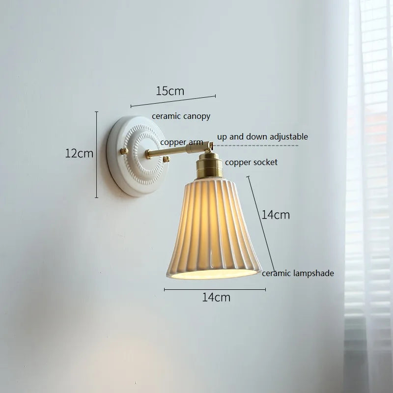 Vintage-Style Ceramic Wall Light – Elegant Nordic Design for Contemporary Spaces
