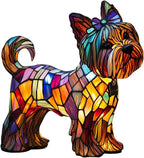 Charming Canine Stained Glass Table Lamp