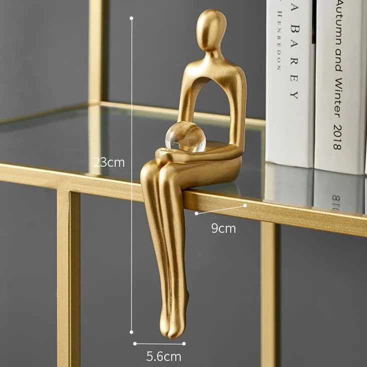 Gilded Elegance Abstract Sculptures