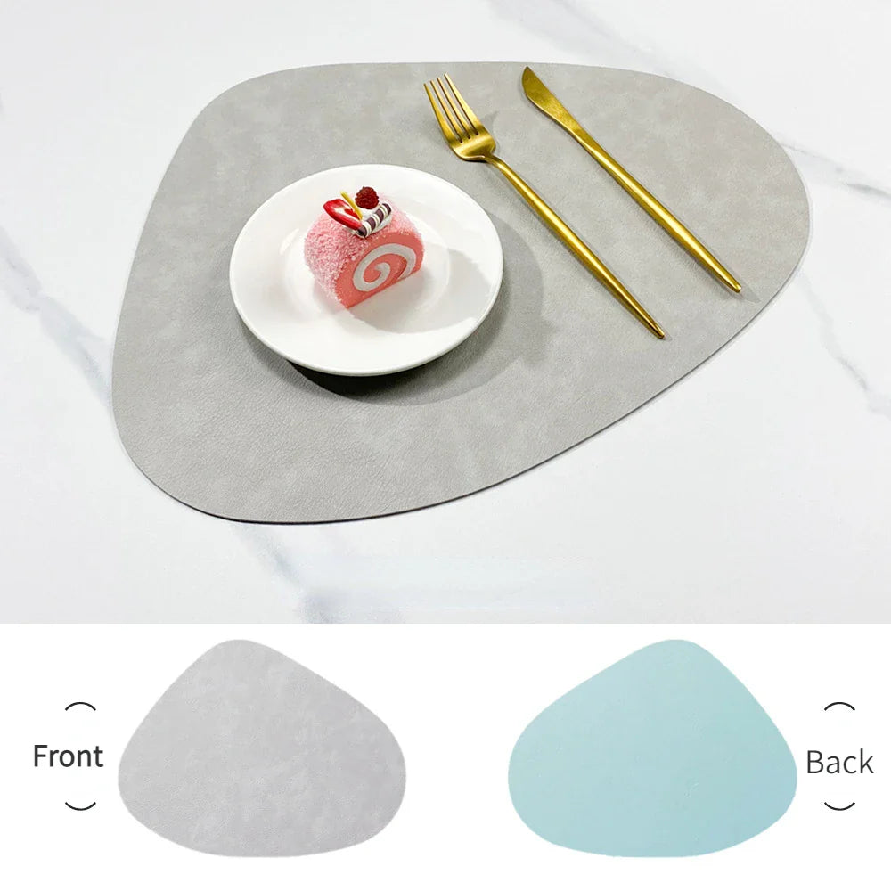 Double-Sided Faux Leather Table Mats – Non-Slip and Heat Resistant