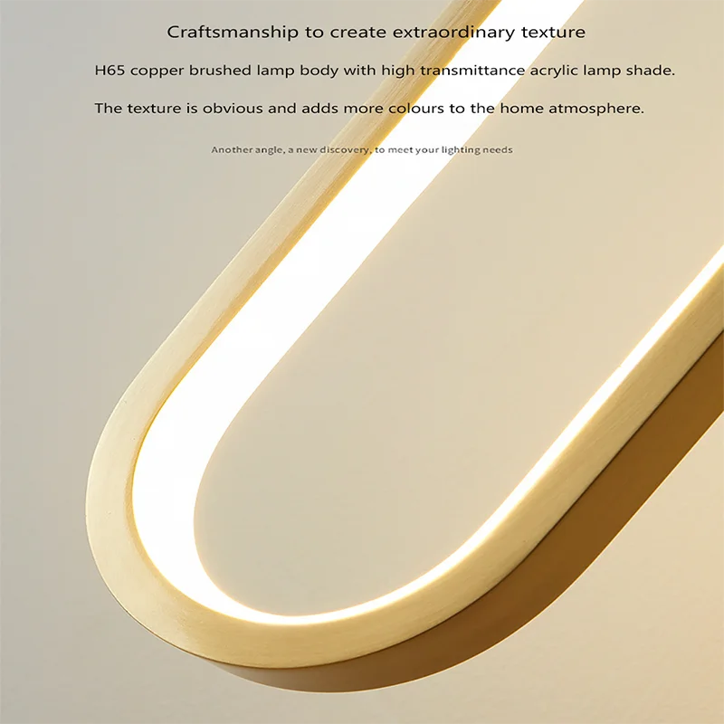 Gold and Black LED Hanging Lamp - Minimalist Pendant Light for Home