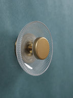 Textured LED Disc Light – Contemporary Colored Glass Wall Fixture