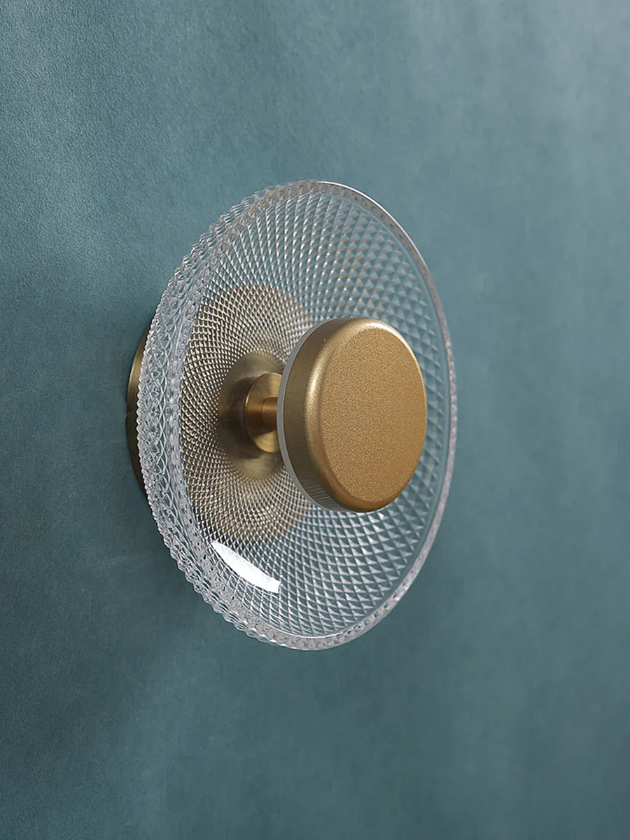 Textured LED Disc Light – Contemporary Colored Glass Wall Fixture