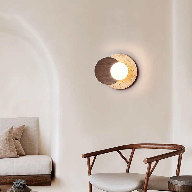 Modern Wall Lamp with Natural Stone Texture - Wabi-Sabi Style