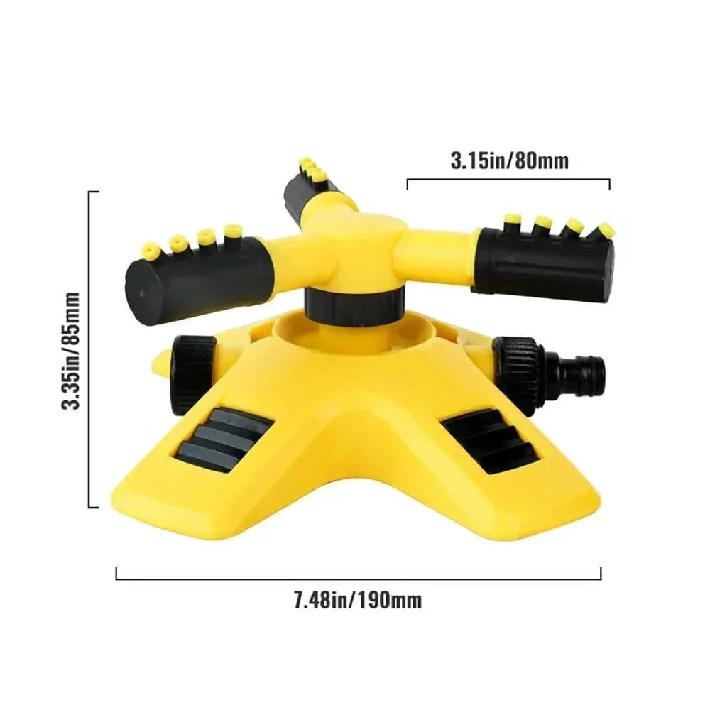 360° Watering System with Triple Arm Lawn Sprinkler
