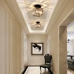 Glamorous Flush Mount Glass Lamp - Contemporary Crystal Ceiling Light