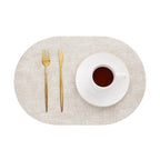 Heat Resistant Non-Slip Oval Placemats in Faux Leather