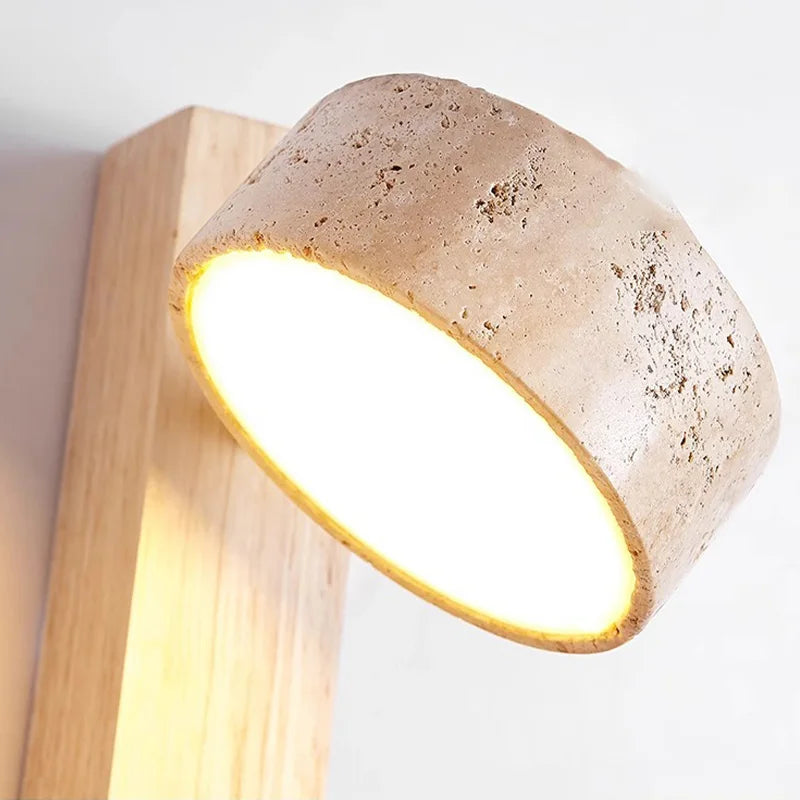 Wabi-Sabi Wall Light for Headboard with Pull Switch – French Design