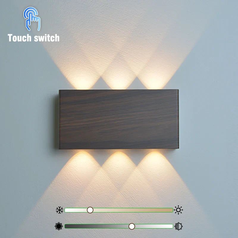 Rechargeable Wall Light with Minimalist Wood Finish