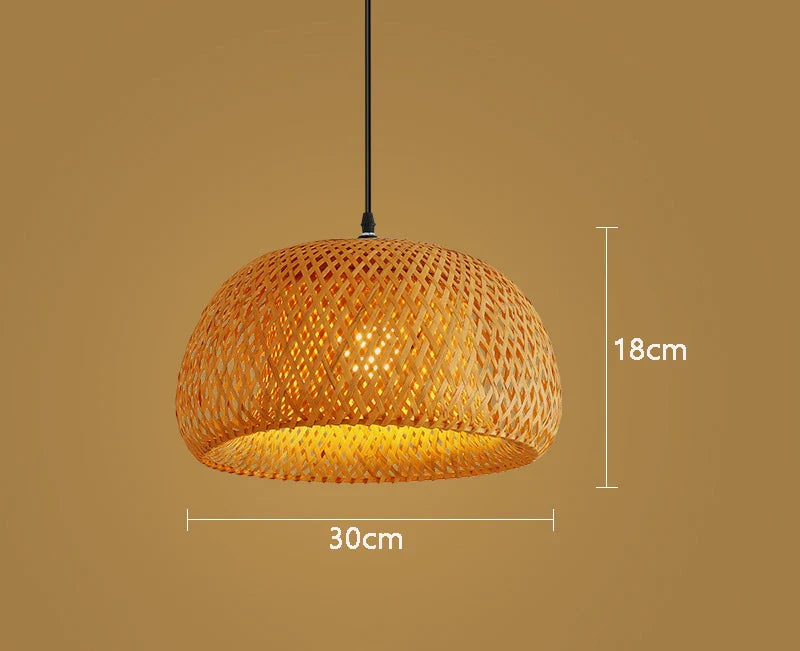 Handcrafted Rattan Light Fixture – Natural Bamboo Pendant Lamp