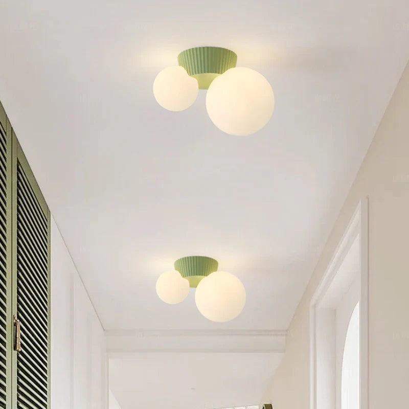 Modern Double Globe Ceiling Light in French Style