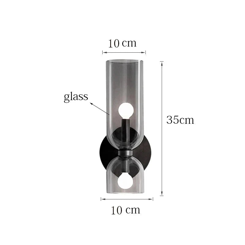 Smoked Tube Design Wall Light – Nordic Glass Fixture
