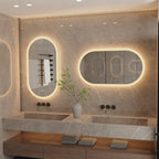 Oval LED Bathroom Mirror with Anti-Fog and Dimmable Backlight