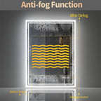 Frameless LED Bathroom Mirror with Dimming and Anti-Fog Features