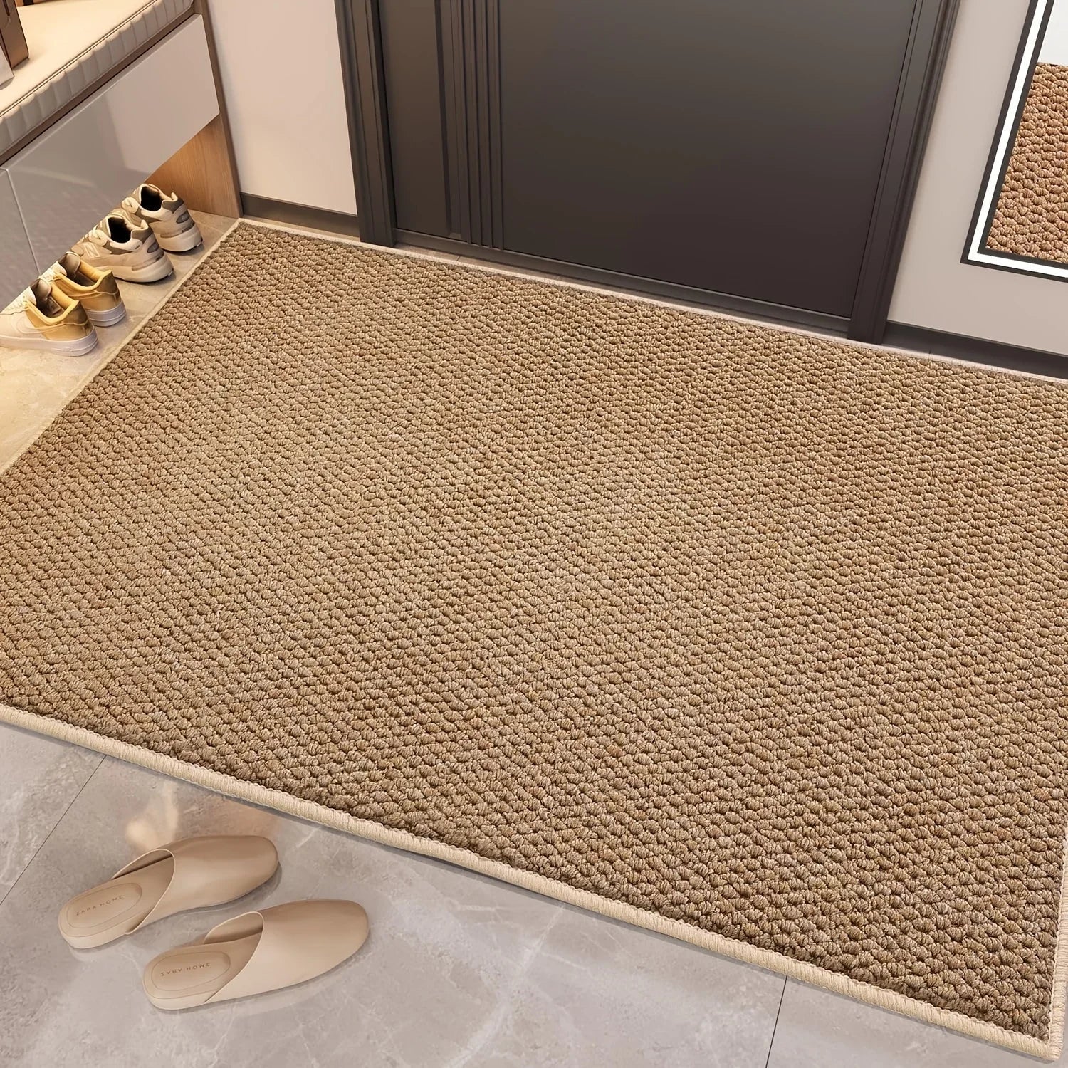 Stylish Entrance Mat - Durable Faux Jute Outdoor Rug