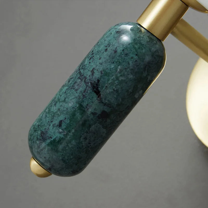 Modern Wall Sconce with Marble and Glass | Gold Finished Light