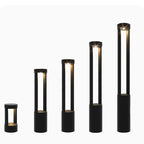 Rectangular Black Garden Path Lamp - Outdoor LED Bollard Light