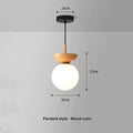 Ceiling and Pendant Light with Glass Ball Design and Wooden Finish