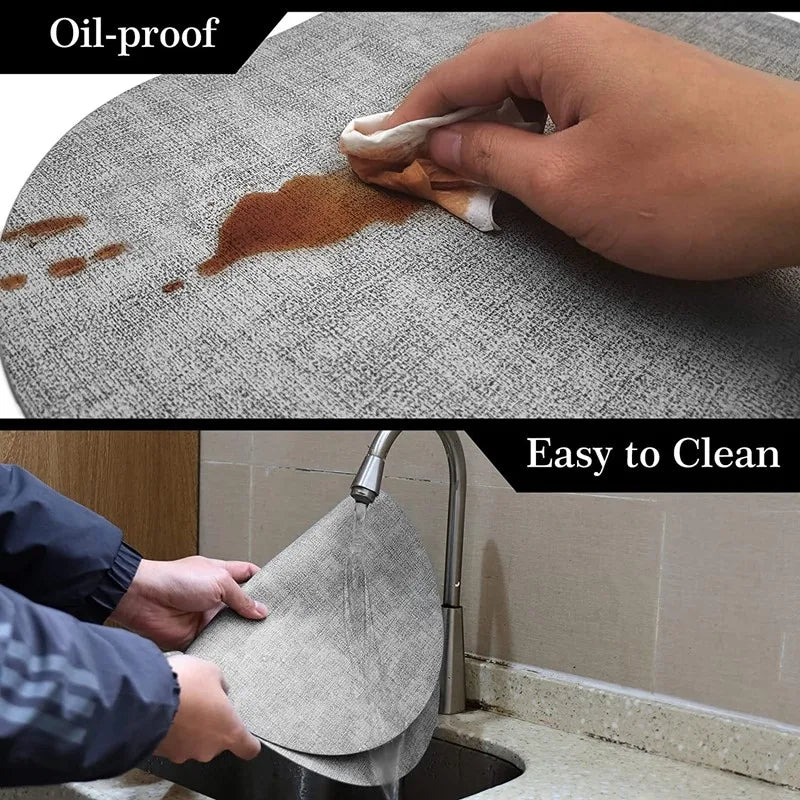 Heat Resistant Non-Slip Oval Placemats in Faux Leather