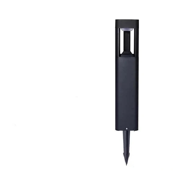 Rectangular Black Garden Path Lamp - Outdoor LED Bollard Light