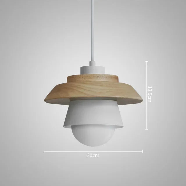 Colorful Macaron Design Pendant Light in Nordic Wood Style