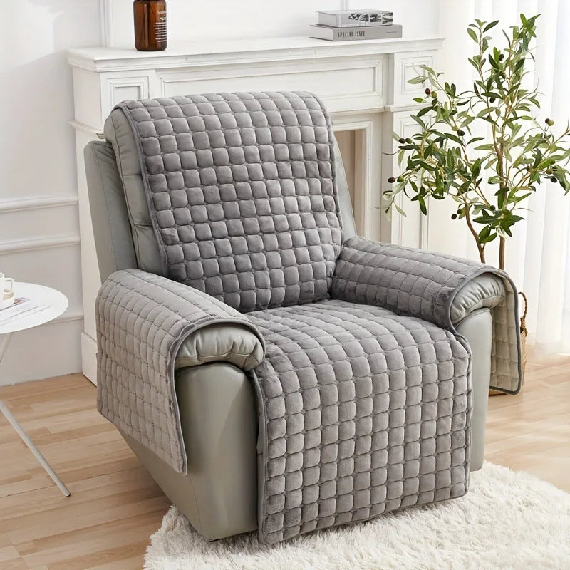 Cozy Flannel Recliner Protector with Side Pockets