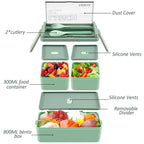 Double Layer Lunch Box 1400ml | Portable Food Container with Cutlery – Microwave Safe for Kids and Adults