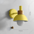 Modern Wooden Sconce Wall Light with Pull Chain Accent