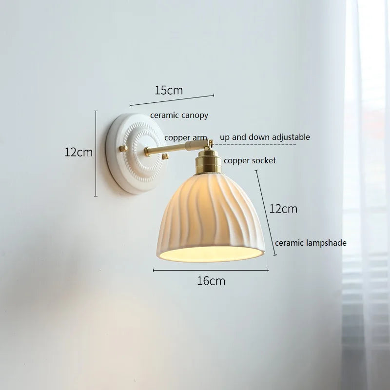 Vintage-Style Ceramic Wall Light – Elegant Nordic Design for Contemporary Spaces