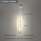 Gold and Black LED Hanging Lamp - Minimalist Pendant Light for Home