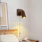 Retro LED Spotlight Wall Lamp in Walnut Finish