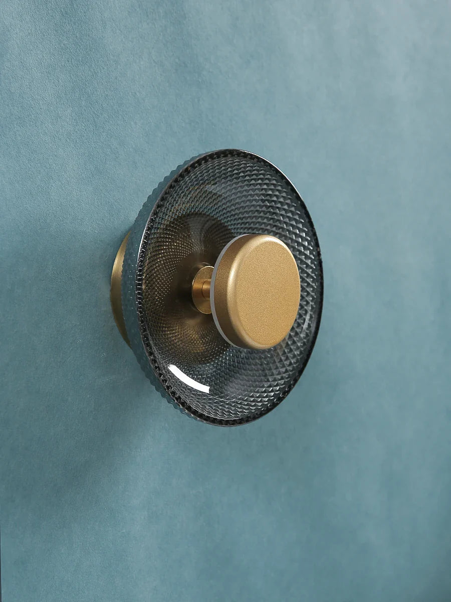 Textured LED Disc Light – Contemporary Colored Glass Wall Fixture