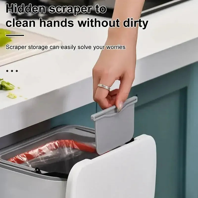 SmartSpace Hanging Waste Bin with Lid - Convenient One-Handed Disposal
