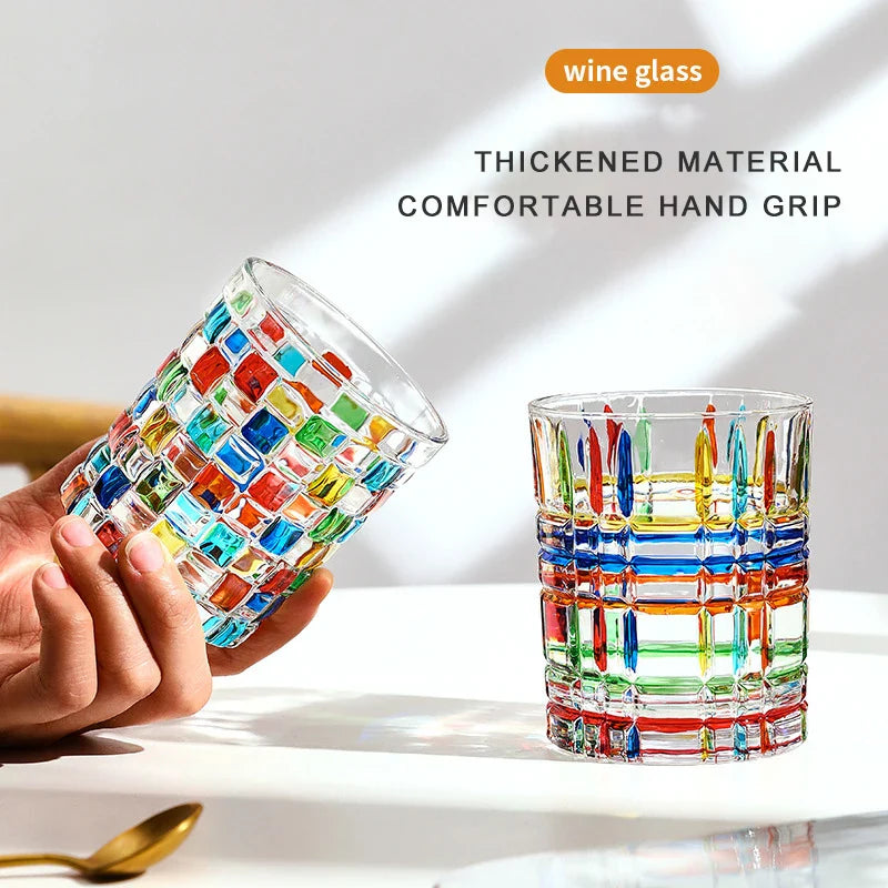 Elegant Prism Drinking Glasses with Unique Rotating Design