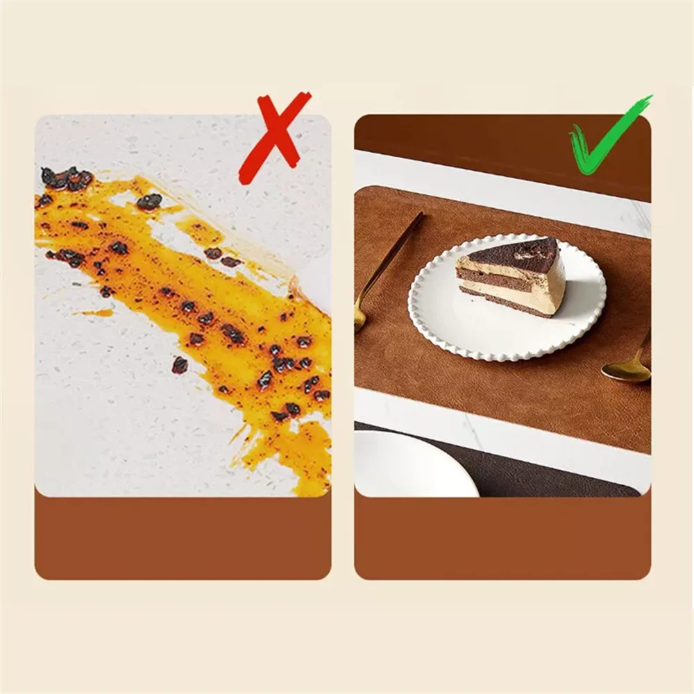 Heat Resistant and Waterproof Double-Sided Faux Leather Placemats