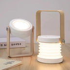 Folding Rechargeable Table Lamp with Wooden Handle – Portable Lantern