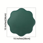 Round Faux Leather Placemats with Embossed Floral Pattern – Luxury Set