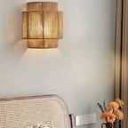 Handcrafted Rattan Wall Light Fixture