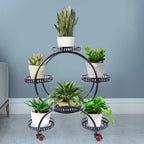 Rolling Metal Plant Stand - 6-Tier Flower Pot Display for Indoor/Outdoor