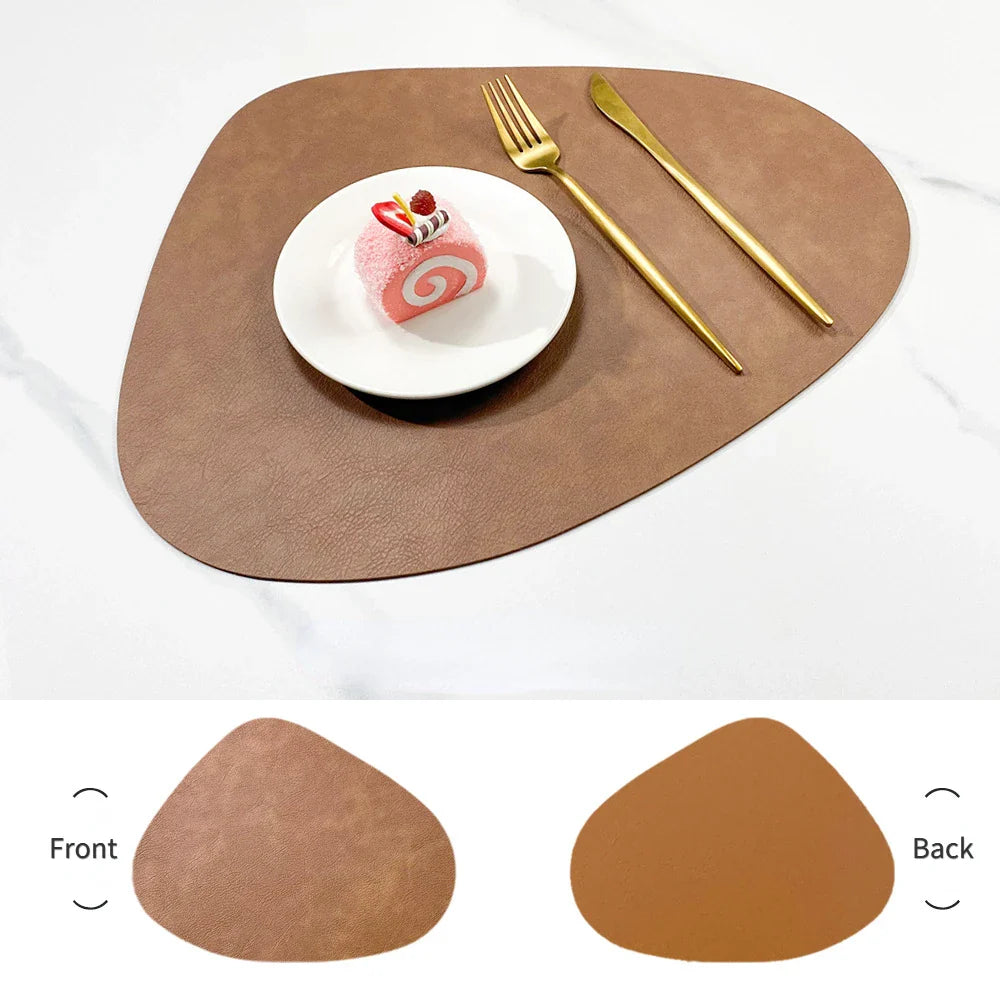 Double-Sided Faux Leather Table Mats – Non-Slip and Heat Resistant