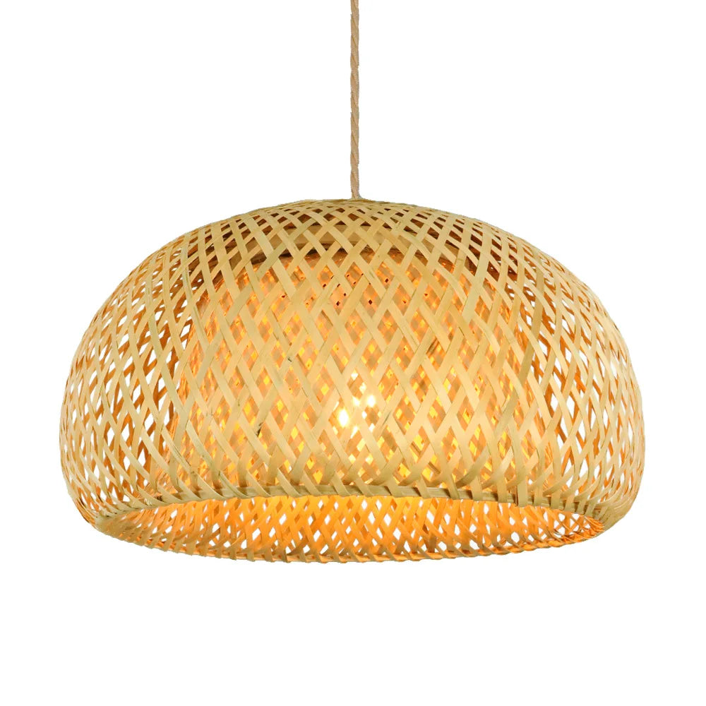 Handcrafted Rattan Light Fixture – Natural Bamboo Pendant Lamp