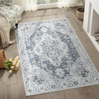 Foldable Non-Slip Oriental Carpet | Medallion Design Area Rug
