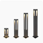 Rectangular Black Garden Path Lamp - Outdoor LED Bollard Light